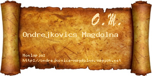 Ondrejkovics Magdolna névjegykártya